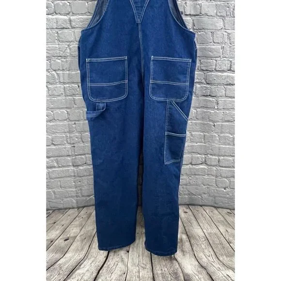Liberty Bib Overalls Women's  Size L Dark Blue Jean 38 x 31 - Picture 9 of 13